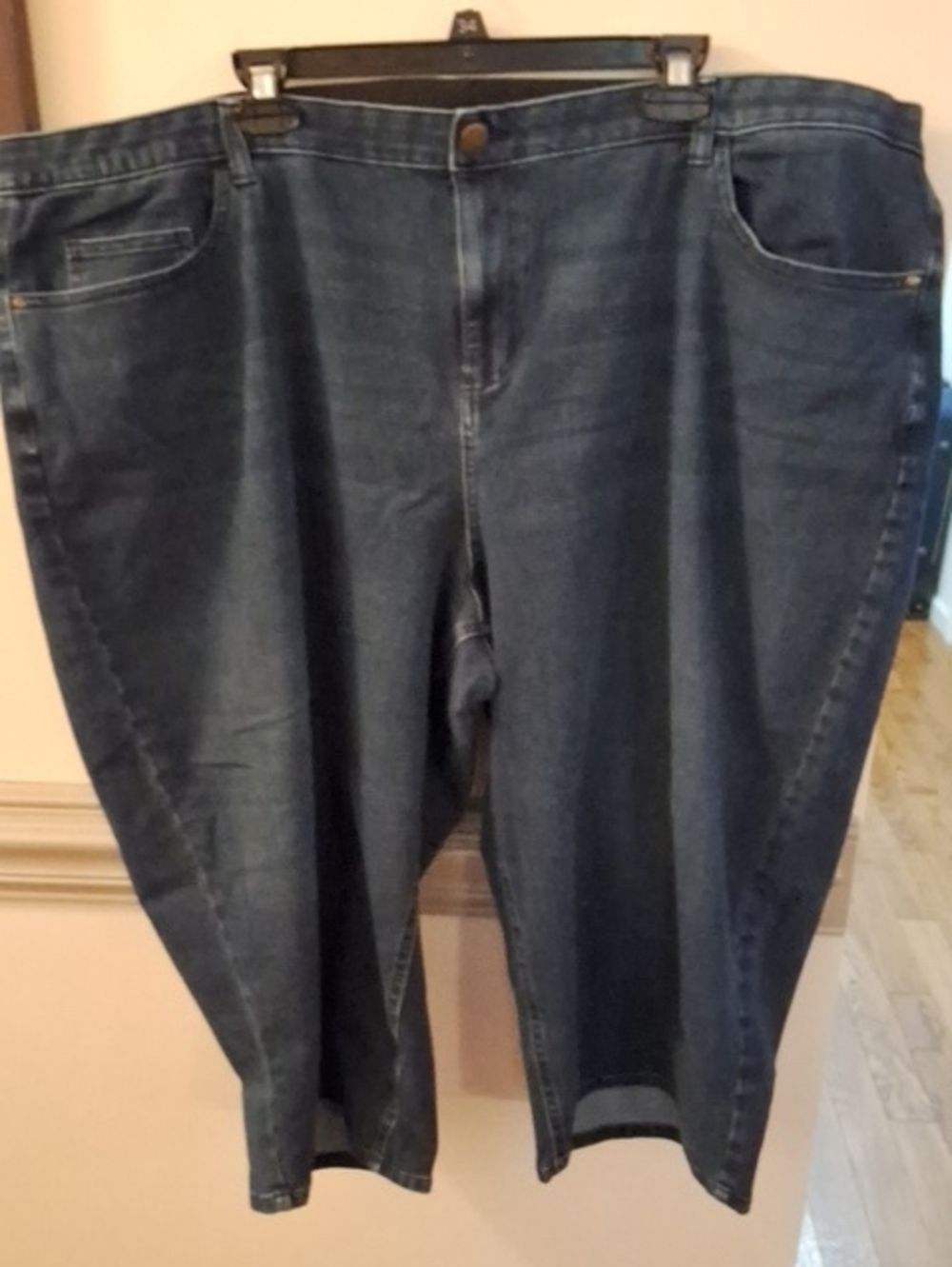 Catherines Dark Wash Denim Capris